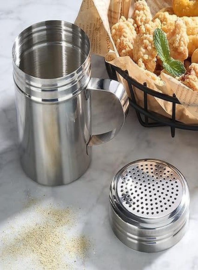 FINALITY Stainless Steel Dredger with Handle|Salt & Pepper Shaker with Handle |Powder Shaker with Handle,Capacity-350ml, Pack of 1 - Image 3